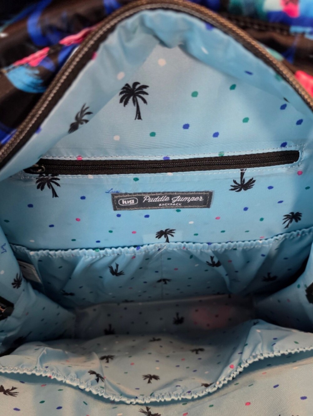 Lug Puddle Jumper Backpack - Black with Pink & Blues Floral - NWT - Picture 10 of 12